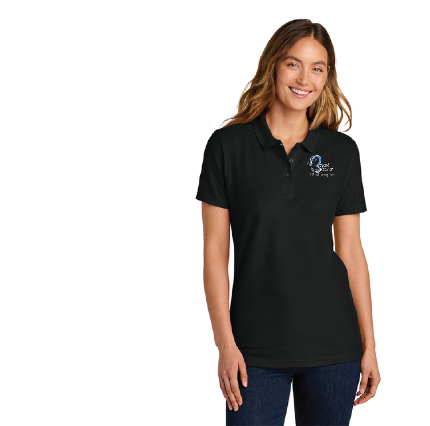 Front logo only Gildan Softstyle® Women’s Pique Polo