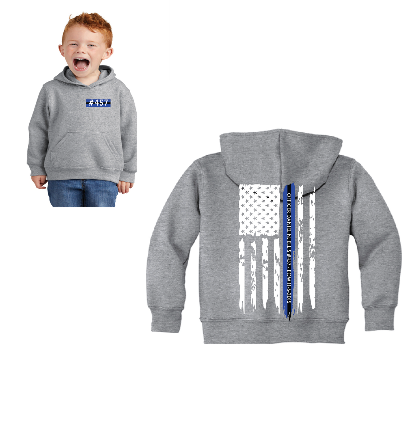 Officer Ellis 457 EOW Port & Company® Toddler Core Fleece Pullover Hooded Sweatshirt