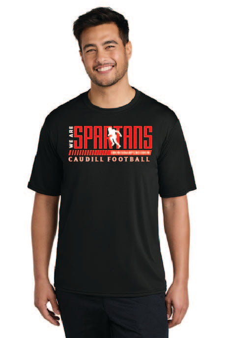 Adult and Youth Caudill Football "We Are Spartans" Performance Tee