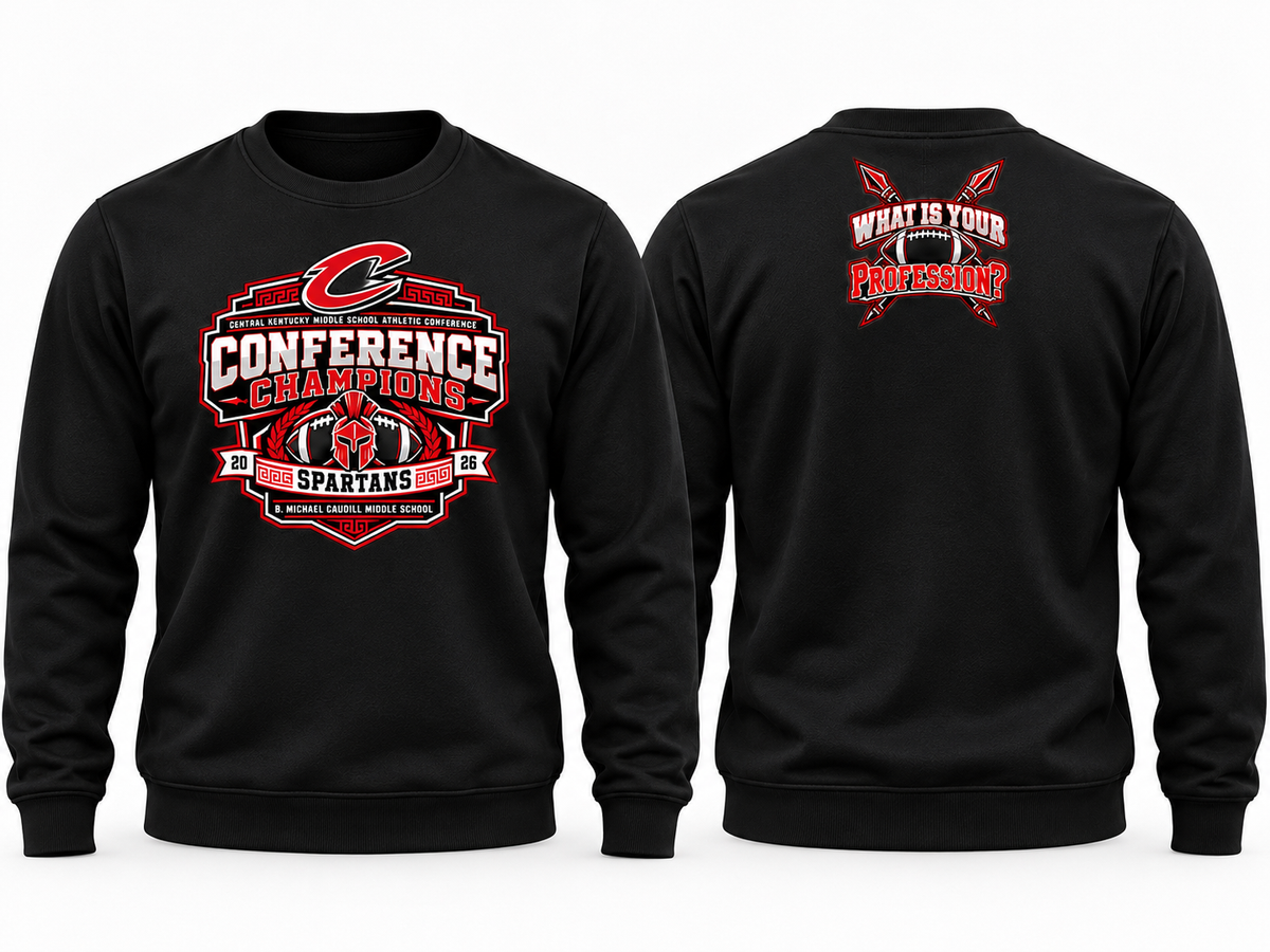 Caudill Spartans 2026 Conference Champions Performance Crewneck Sweatshirt