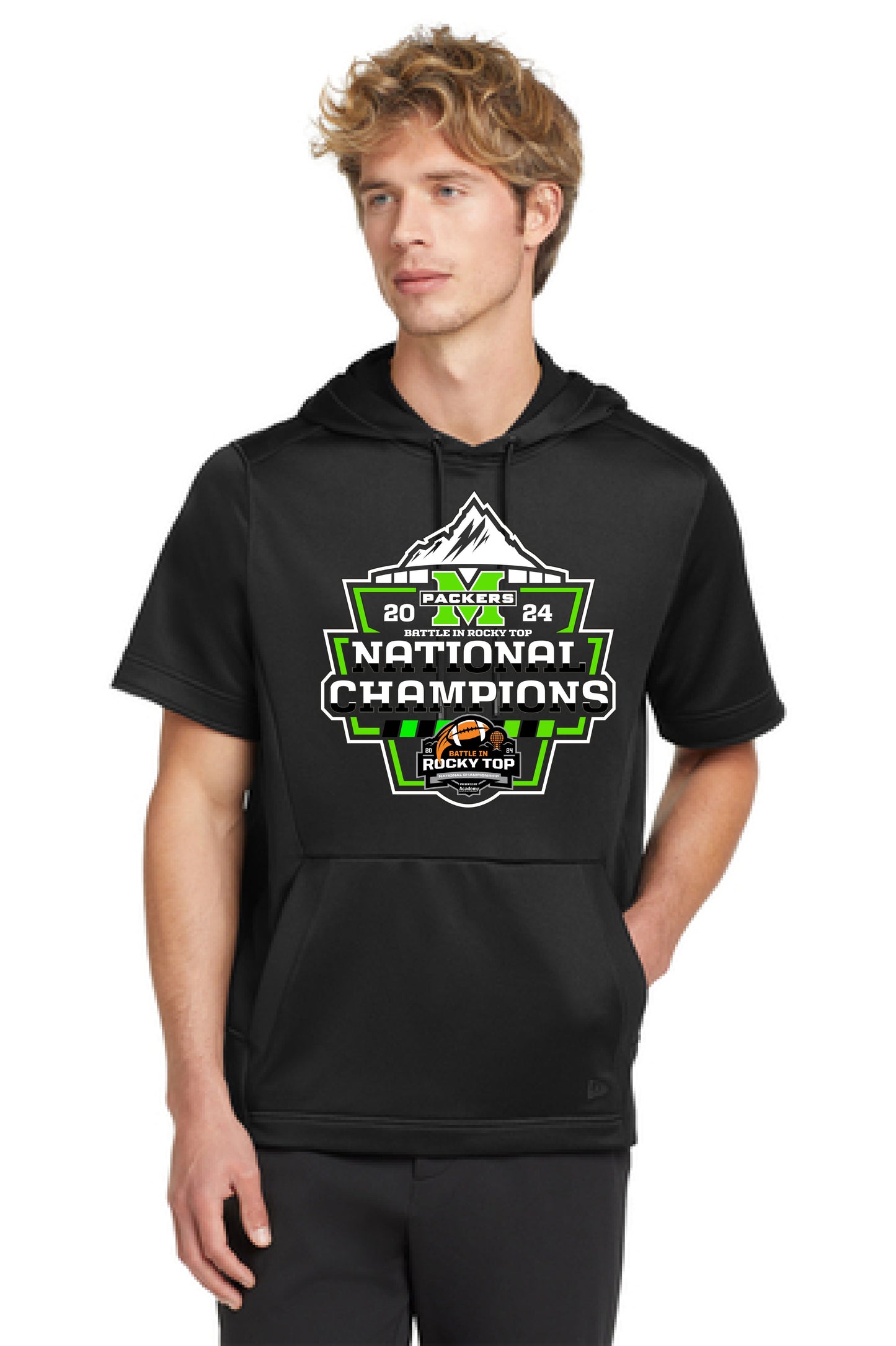 Madison County Packer National Champions New Era Short Sleeve Hoodie
