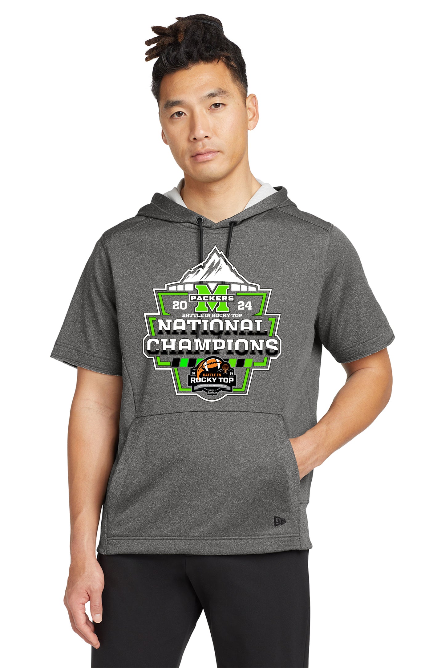 Madison County Packer National Champions New Era Short Sleeve Hoodie
